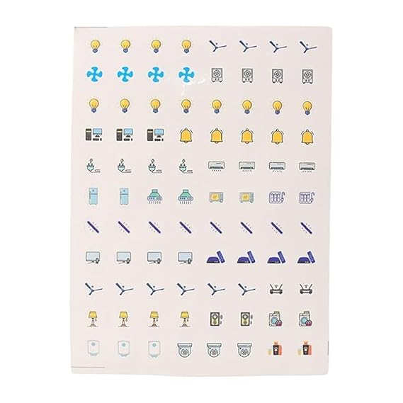 Smart Switch Icon Sticker Sheet – 88 Waterproof Appliance Labels