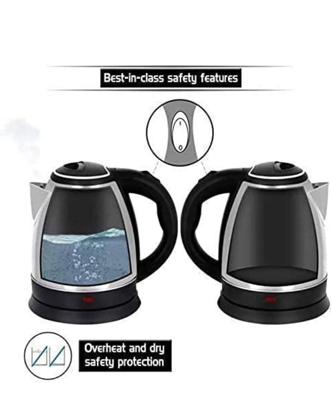 Stainless Steel Electric Kettle 2L | Multipurpose Water & Milk Boiler