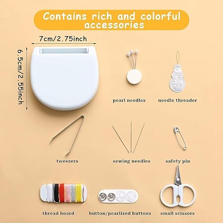 Mini Travel Sewing Kit with Needles, Threads, Scissors & Tools