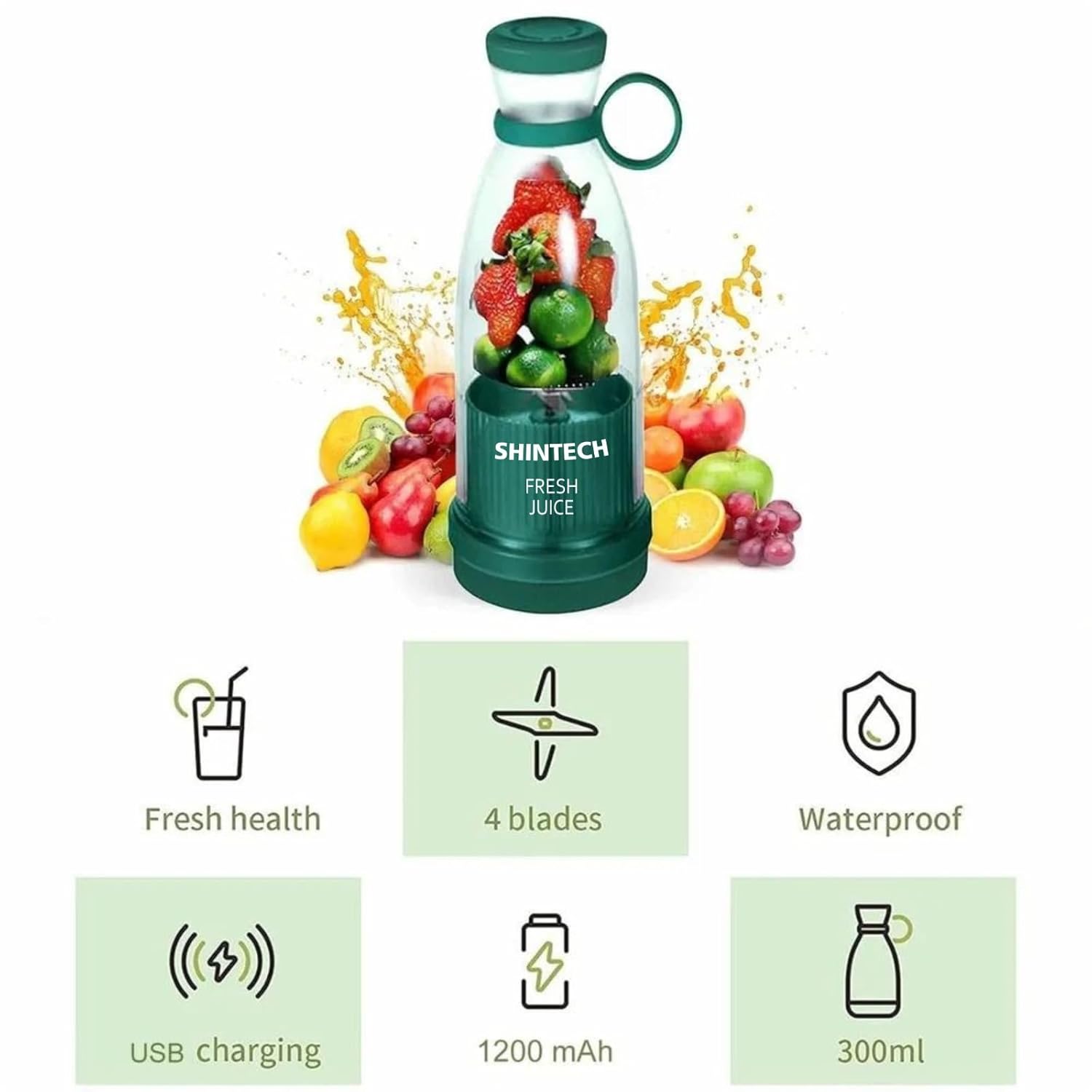 Portable Electric USB Mini Juicer Blender Bottle – 420ML