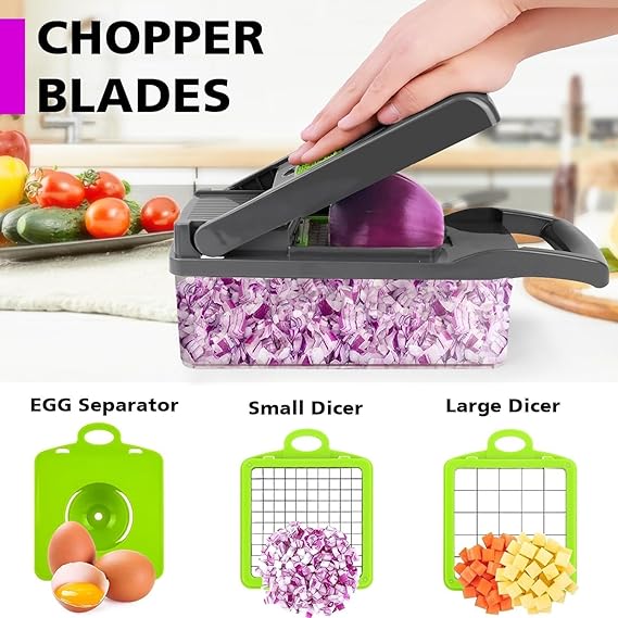 14-in-1 Multipurpose Vegetable & Fruit Chopper with Grater