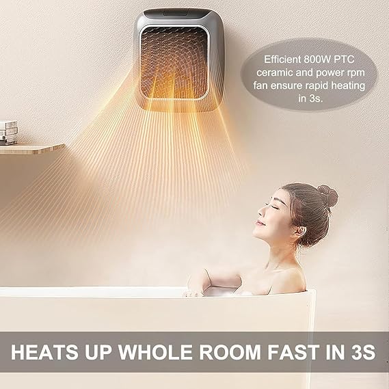 Wall-Mounted 800W Electric Convector Heater — Silent Infrared Fan
