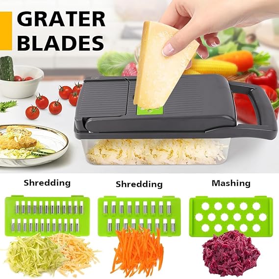14-in-1 Multipurpose Vegetable & Fruit Chopper with Grater