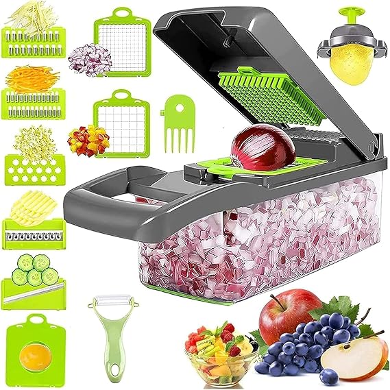 14-in-1 Multipurpose Vegetable & Fruit Chopper with Grater