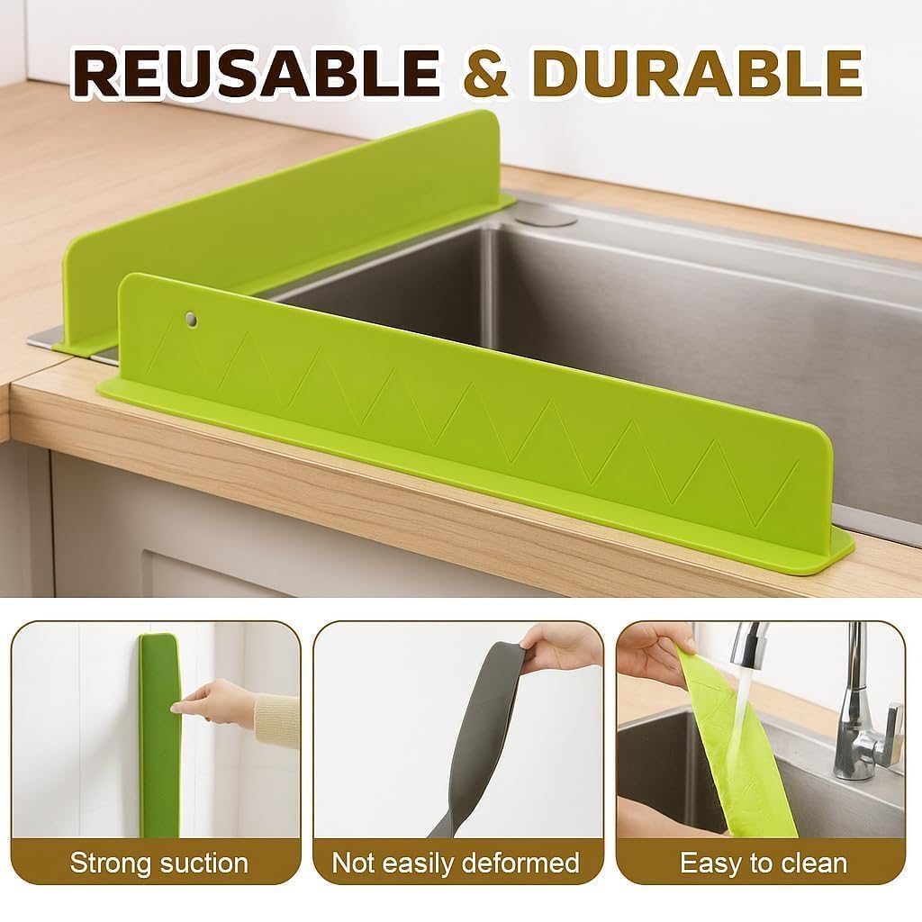 Medium Sink Anti-Splash Silicone Baffle with Suction Cup