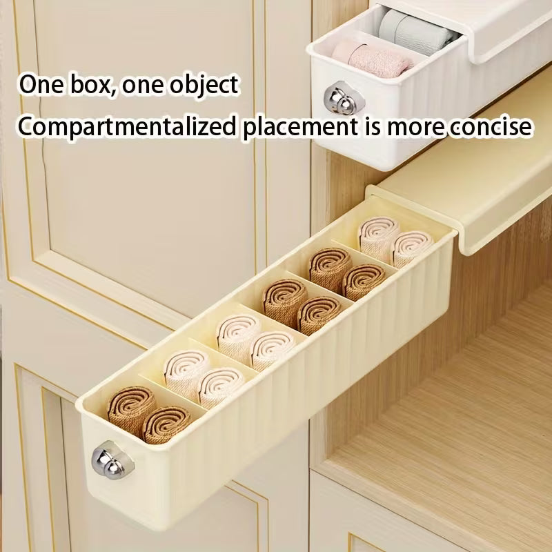 HomeCloud Wall Mount Drawer Socks Organizer – 6 Cell Storage Box