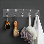 6-in-1 Transparent Heavy Duty Self Adhesive Wall Hook | No Drilling
