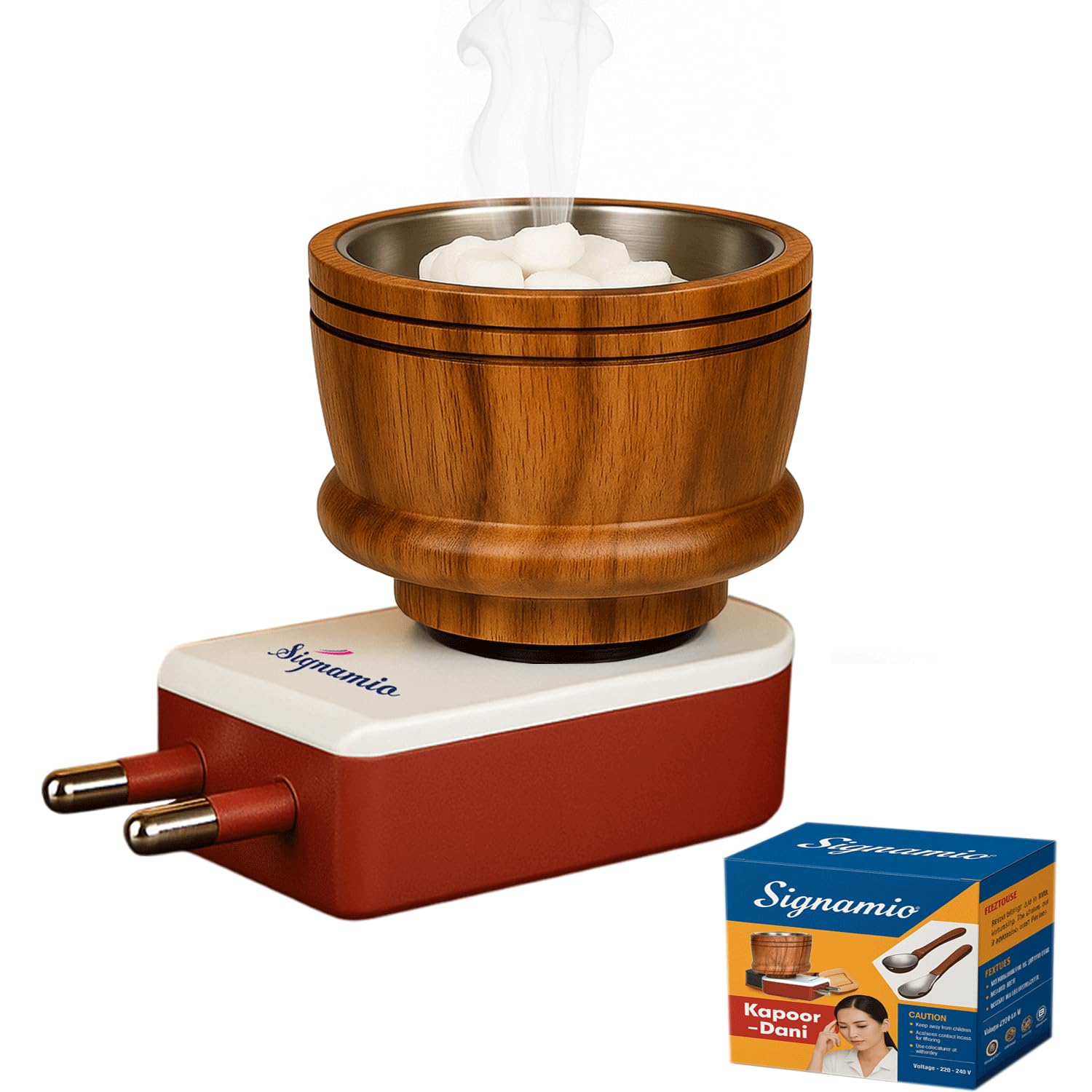 Sheesham Wood Electric Kapoor Dani & Aroma Oil Diffuser Burner